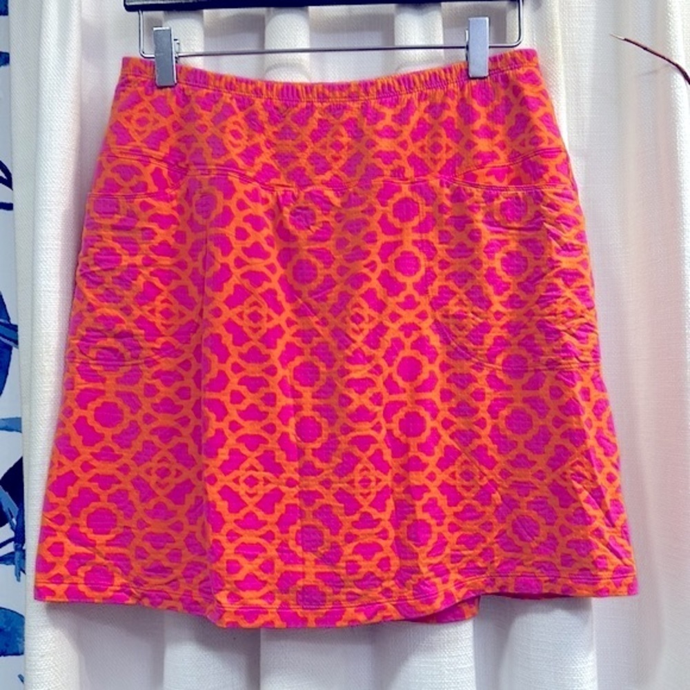 Women’s Icikuls Pink & Orange Polyester & Spandex Athletic Golf Tennis Skort L - Picture 2 of 5
